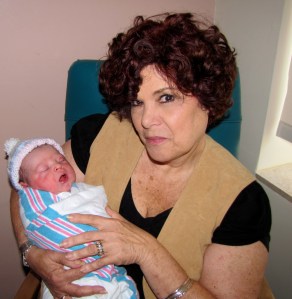 My Mom with newborn grandson Bryce on August 3, 2010